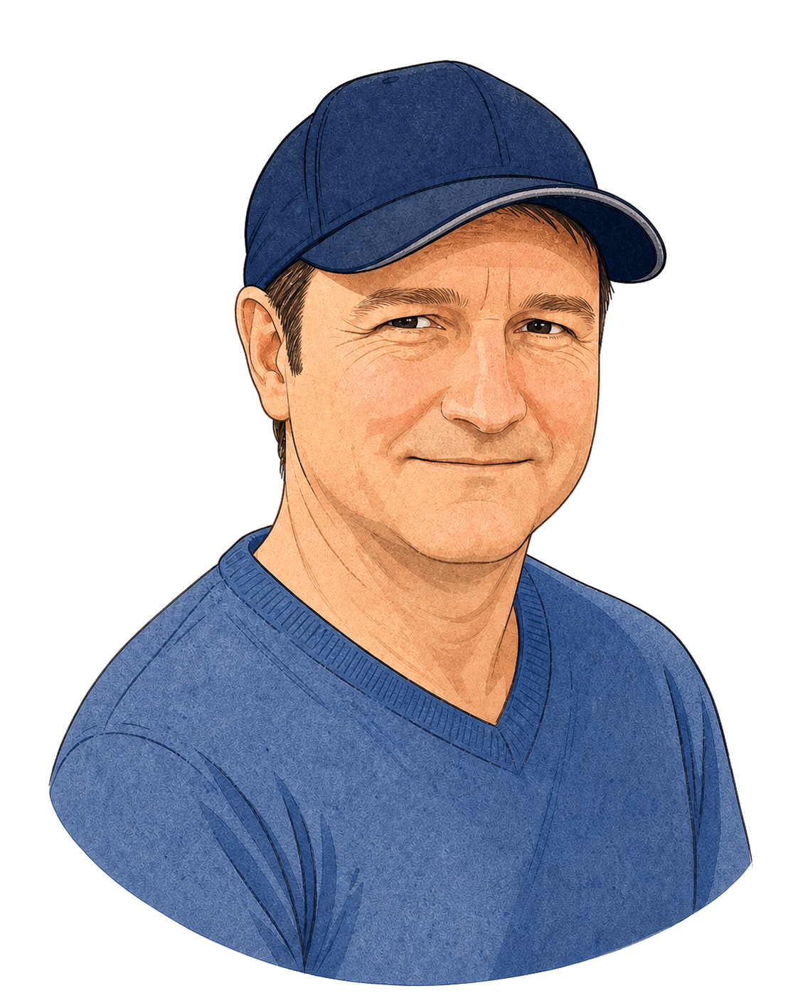Illustrated portrait of Sergei Knysh