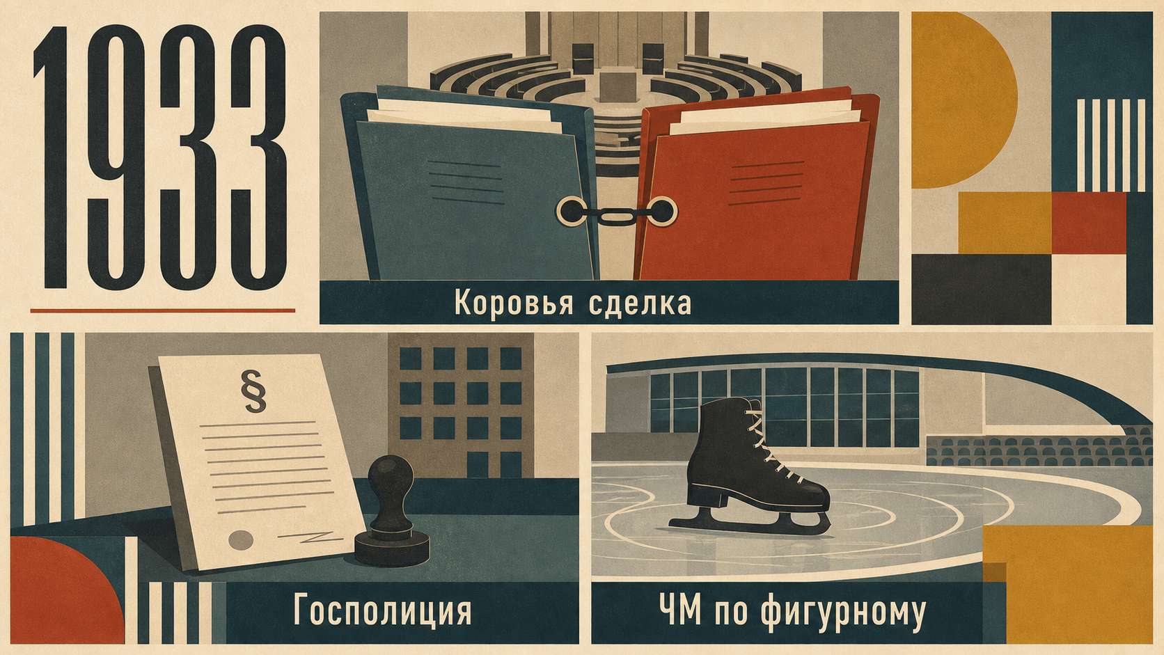 Инфографика о Швеции 1933 года: Коровья сделка, Госполиция, ЧМ по фигурному.