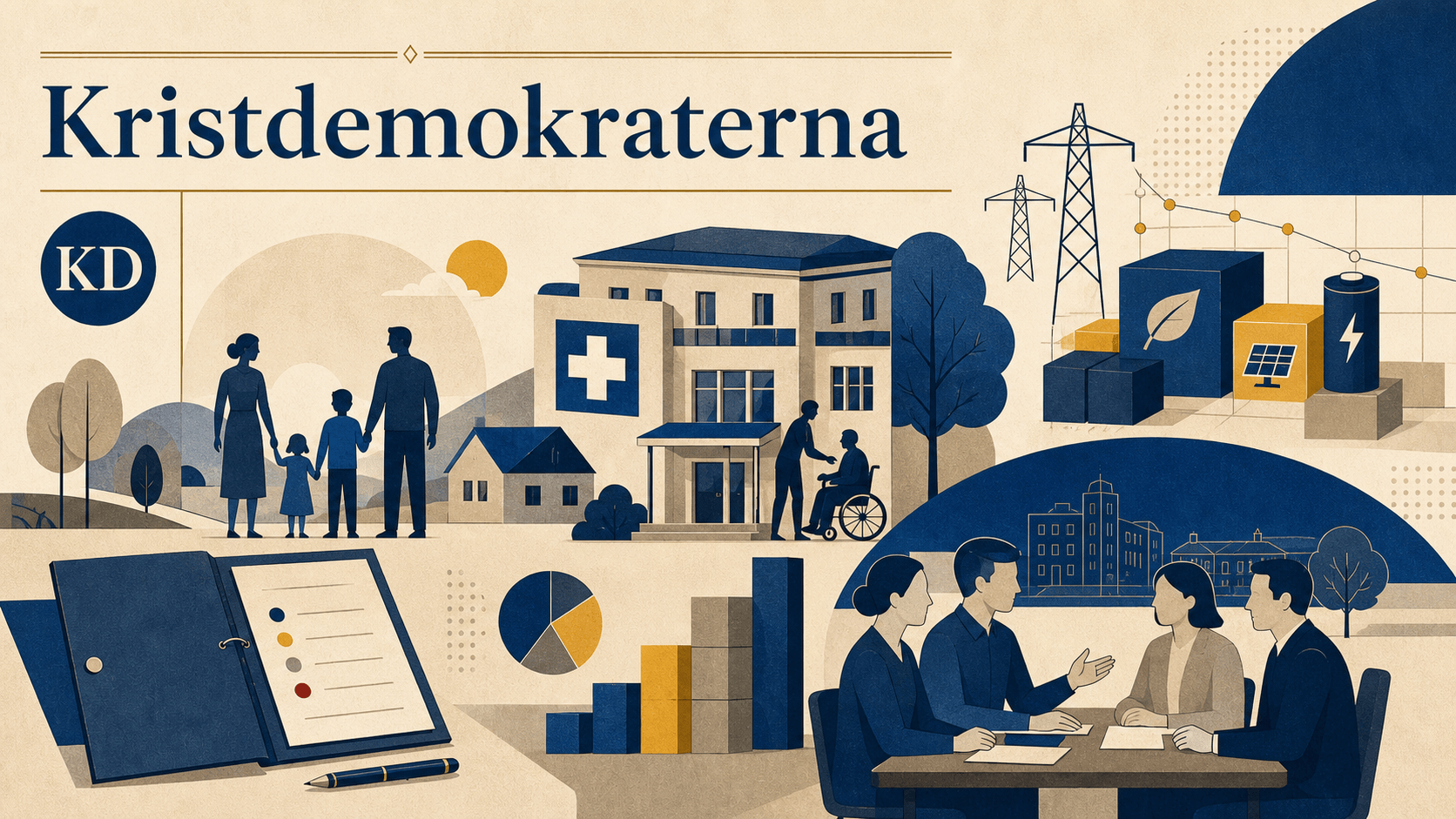 Editorial illustration for Kristdemokraterna.