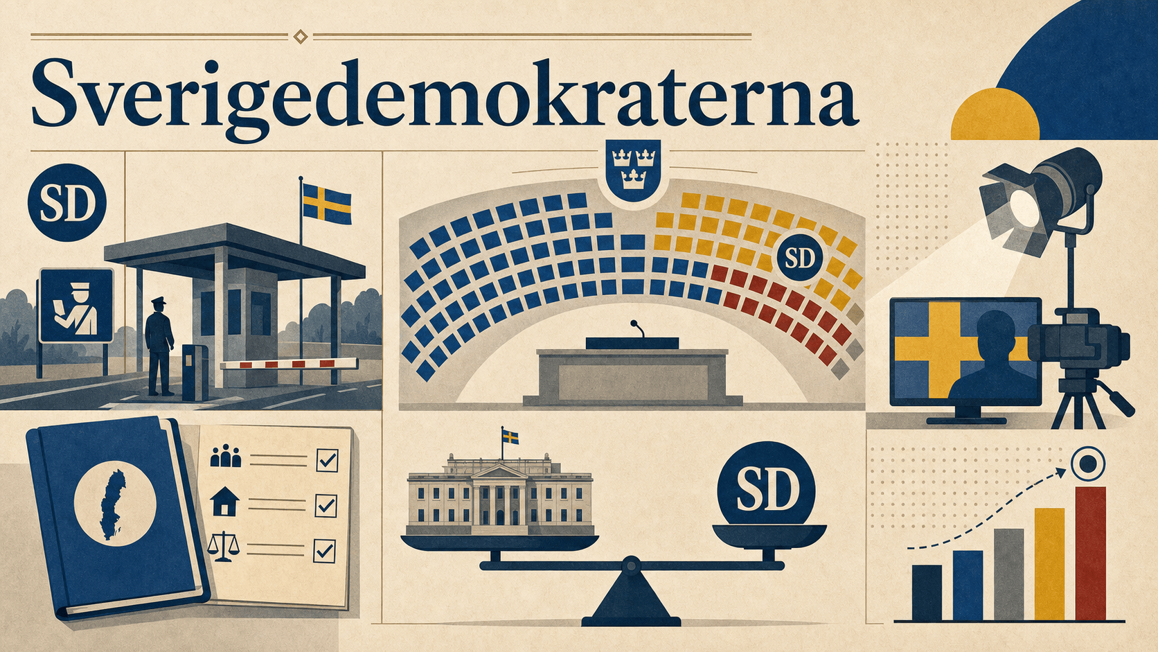Editorial illustration for Sverigedemokraterna.